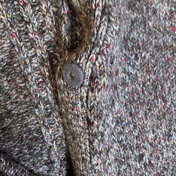 CAbi Coffee Shop Cardigan midi duster length gray rainbow cotton blend XS #1414 - Picture 7 of 7